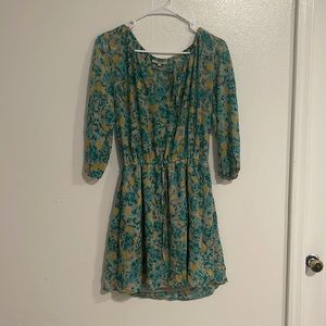 Guess floral green dress semi sheer